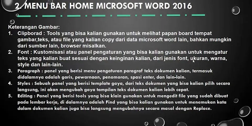 Apa itu menu bar pada Microsoft Word?
