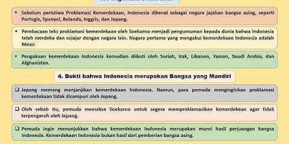 Berikut yang bukan merupakan makna proklamasi kemerdekaan bagi bangsa Indonesia adalah