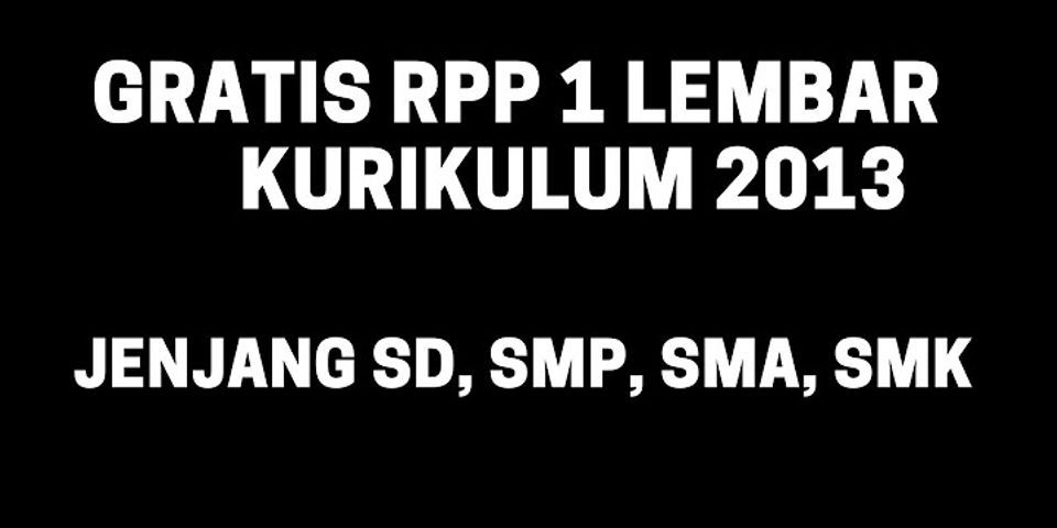 Contoh RPP SD Kurikulum 2013