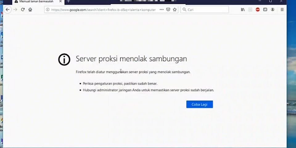 Firefox tidak dapat tersambung dengan server