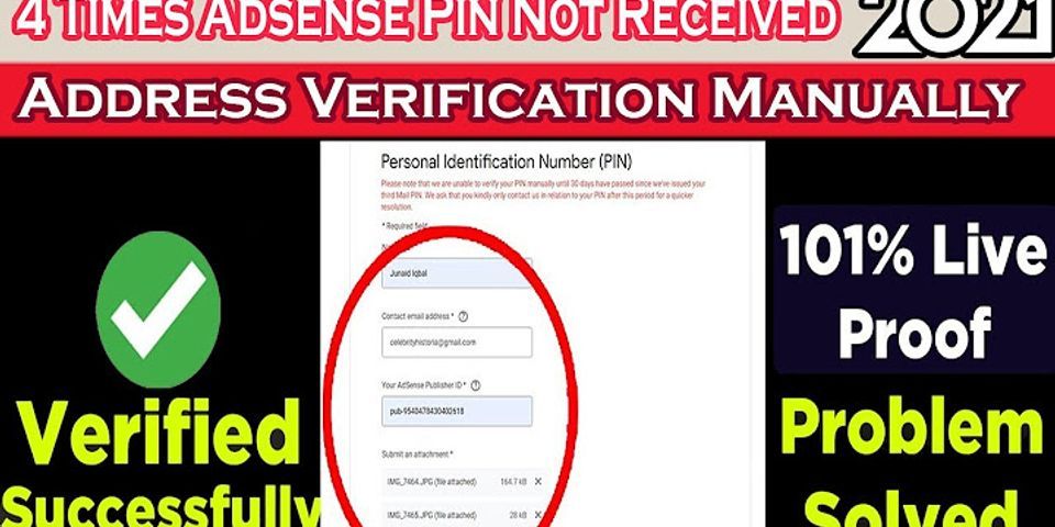 How to verify Address without PIN