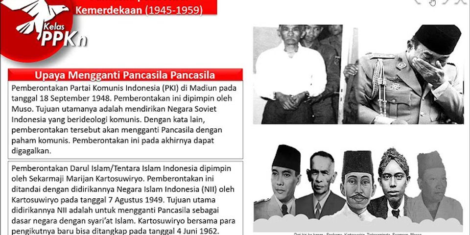 Jelaskan penerapan Pancasila Pada awal kemerdekaan dari tahun 1945 sampai dengan tahun 1959